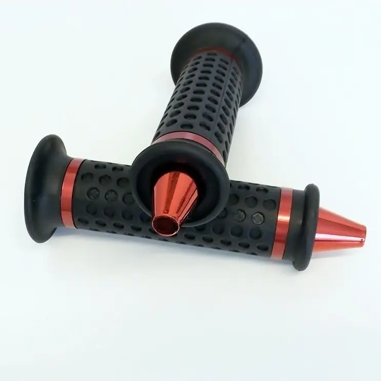 Griffset Griffe Ø 22 mm mit Lenkerende CNC gefräst Rot Moped Roller Mofa Mokick Bestseller