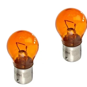 Zertifiziert [Paket] 2x Blinker Lampe PY21W mit E- Zeichen, 12V Orange 21W - BAU15S für Auto Motorrad Mofa