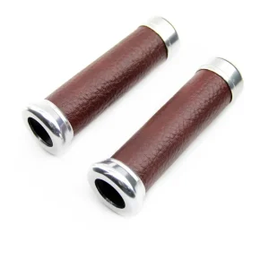 1 Paar Retro Motorrad Lenkergriffe Ø 22mm Kunstleder Hellbraun universal passend Kostenloser Versand