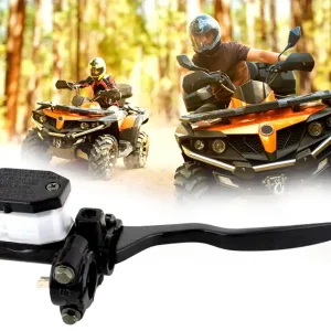 Kostenloser Versand Bremspumpe Bremszylinder universal mit Bremshebel rechts, M10 Spiegelaufnahme, Bremslichtschalter, für Lenker 22mm, Roller Quad