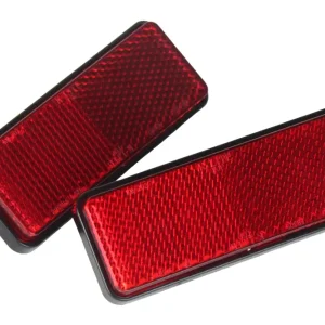 Echt [Paket] 2x Reflektor mit Schraube Rückstrahler Katzenauge rot rechteckig E-geprüft, 90 x 35 mm Verkehrssicherheit