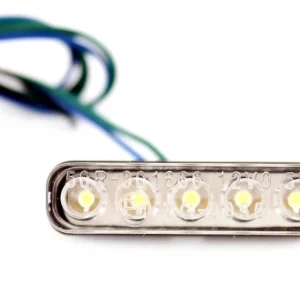 Neue Ware LED Kennzeichenleuchte, universal mit E-Prüfzeichen, 5 weiße LEDs in Reihe, 12V / 0,5W