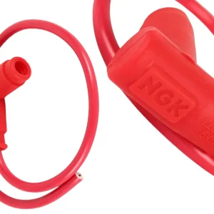Aktuell Zündkerzenstecker NGK mit Kabel für 2-Takt Silikon, Kabellänge 440 x 7mm, Widerstand 5 kOhm, 90° abgewinkelt, Roller, Moped, Mofa, Racing Cable