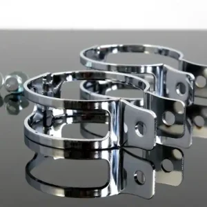 Gratis Versand 2 INDICATOR BRACKETS / chrome FORK CLAMPS universal 55-58mm