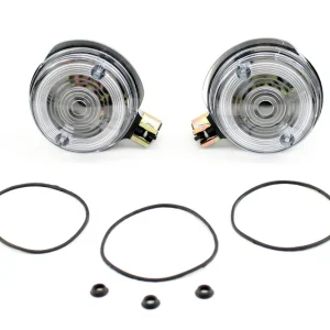 Blinker Set für Vorn Klar E-geprüft Simson + MZ Lichtaustritt Weiß Aufnahme 10mm Rund Neu Im Sortiment