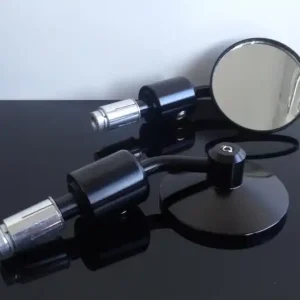 Markenware 2 mini MIRRORS, handlebar mirrors, black aluminum, CNC milled