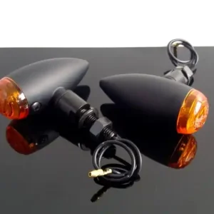 2 Mini-Bullet-BLINKER / Indicators, 21W, Metall, schwarz ECE Neu Im Sortiment