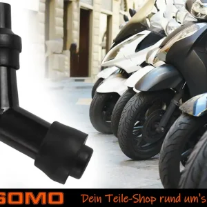 Preisknaller Zündkerzenstecker 120° abgewinkelt, Widerstand 0 kOhm für 4-Takt Motorrad, Roller, Moped, Quad, für Zündkerzenkopf 4mm