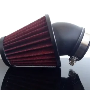 Solange Der Vorrat Reicht Sports air filter UNIVERSAL, approx. 45-52 mm, 45 ° connection, Red