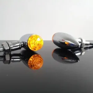Letzte Chance 2 LED-Miniblinker im Bullet-Stil, verchromt ECE