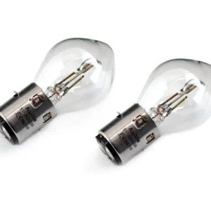 Top-Seller [Paket] 2x Bollard Glühlampe, BA20D, 12V, 25/25W mit E-Zeichen für Motorrad Roller Moped Mofa
