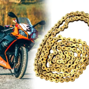 Direkt Vom Hersteller Motorrad Kette, Antriebskette 124 Glieder, Kettentyp 420, Motorradkette Heavy Duty, Gold / Schwarz IGM, kürzbar, für Aprilia RS 50, Derbi Fenix 50, Yamaha DT 50