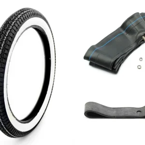 Preis Gesenkt [Paket] Set: 1x Mitas Weißwandreifen 2,75 x 17 Zoll, Profil B7, 47J ,1x VeeRubber Schlauch 2,50 - 2,75 x17 Zoll und 1x Felgenband, Motorrad, Moped, Mofa
