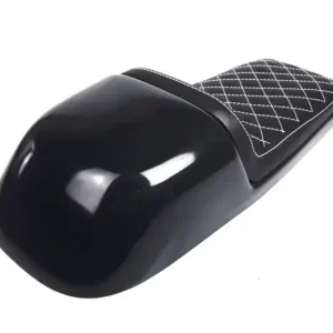 Versand Am Gleichen Tag Cafe-Racer SEAT, universal, square hump, black, white checked seams
