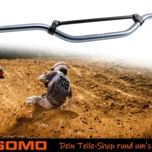 Direktkauf Lenker Cross, Motocross, Offroad mit ABE, Länge 800mm Höhe 80mm Ø 22mm, Farbe Titan mit Strebe Schwarz