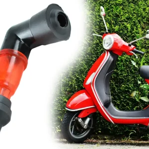 Nur Für Kurze Zeit Zündkerzenstecker Kerzenstecker mit Licht Rot, universal für 2T u.a. Zündapp Hercules Sachs Kreidler Puch Yamaha Piaggio Simson, Roller Mofa Moped
