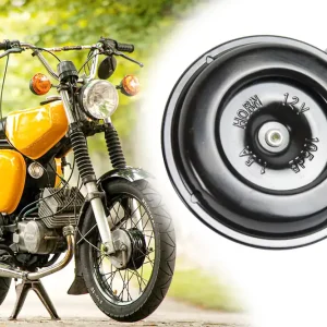 [Paket] Universal Hupe 12V 1,5A DC Ø 65mm Lautstärke 105dB für Simson S50, S51, S70, SR50 Horn Signalhorn mit E-Zeichen schwarz Geprüft