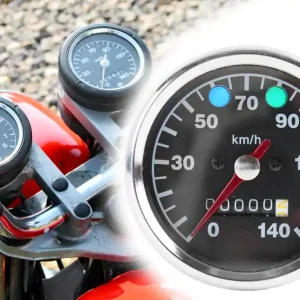 Direktkauf Tacho, Tachometer Ø 80mm, Anzeige Geschwindigkeit 140km/h, MZ ETZ125 150 250 251 mit Blink- und Fernlicht-Kontrollleuchte grün blau