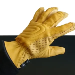 Motorrad summer gloves leather yellow (SXXL only) Preisknaller