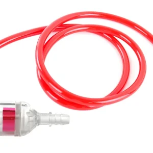 [Paket] Set: Benzinschlauch in Rot, Länge 1m und Benzinfilter - Fast Flow II - transparent und Rot, universal passend, z.B. Simson Wochenendangebot