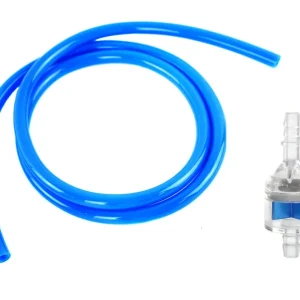 [Paket] Set: Benzinschlauch in Blau, Länge 1m und Benzinfilter - Fast Flow II - transparent und Blau, universal passend, z.B. Simson Angebot