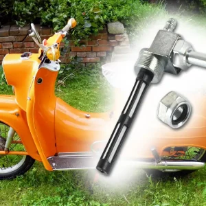 Benzinhahn Alu mit langem Hebel ohne Wassersack, Kraftstoffhahn 6mm Benzinanschluss Simson KR51/1 KR51/2 Schwalbe SR50, 3 Einstellungen Kostenloser Versand