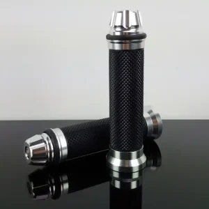 Jetzt Bestellen 2 handles, grips CNC, silver, incl. handlebar weights