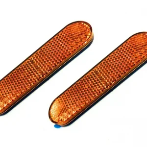 [Paket] 2x Reflektor gelb abgerundet, Katzenauge, Seitenstrahler, mit E-Prüfzeichen Mega-Angebot