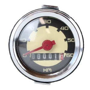 Tacho, Tachometer mechanisch, universal Anzeige bis 60km/h, Kilometerzähler, Chromring für Mokick, Moped, Mofa wie Puch, Herkules, Simson Wochenendangebot