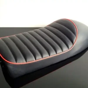 Solange Der Vorrat Reicht Cafe racer seat, universal, black with red piping