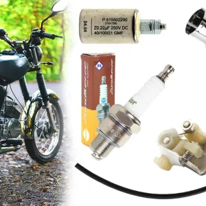 [Paket] 5-tlg. Zündungs-Set Zündkerzenstecker 5 K-Ohm + Zündkerze M14 260 + Zündkondensator 9042 + Unterbrecherkontakt + Zündkabel Simson S50 S51 S70 SR50 KR51 SR4 Begrenztes Angebot