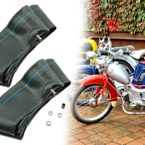 Gratis Versand [Paket] 2x Schlauch 2 1/4 x 19 Zoll, 2.25 x 19 Zoll - 2 1/2 x 19 Zoll, 2.50 x 19 Zoll für Simson SR2, SR2E Mofa, S53, S83, Sperber-BR, Ventil TR4 gerade