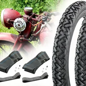 [Paket] 2 Reifen 2,25 x 17 Zoll Profil VRM-087 Straßenprofil 39J bis 136Kg 100Km/h + Schlauch 2,25 x 17 Zoll TR4 gerade + Felgenband von Vee Rubber Günstig