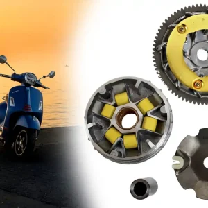 Super-Preis Variomatik komplett mit Keilriemenscheibe kompatibel mit Piaggio Beverly, Liberty, Fly, Zip, X7, Aprilia, Derbi, Gilera, Vespa LX, 125-150ccm 4-Takt Leader Motor, Maxi Roller