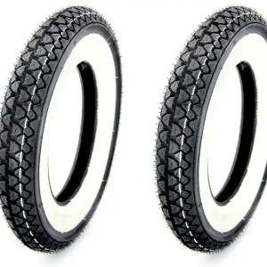 [Paket] 2x KENDA Weißwand Reifen, Retro Look 3,00 x 10 Zoll, bis 150kg, 100km/h K333 4PR 42J TT für Roller Billig