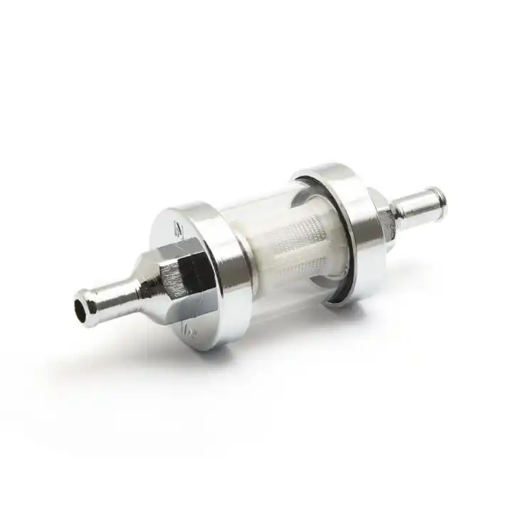 Benzinfilter, Glas / Chrom 6mm Must-Have