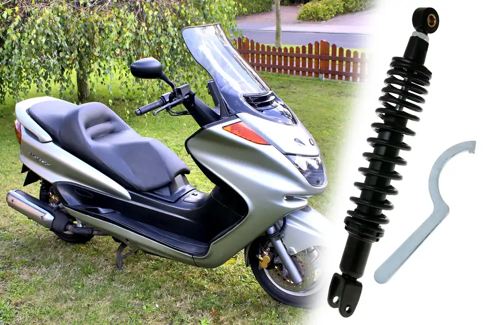 Stoßdämpfer Einbaulänge 336mm kompatibel mit Yamaha Majesty 125, 150, 180 Maxi und MBK Skyliner Roller, Maxiroller Direktkauf