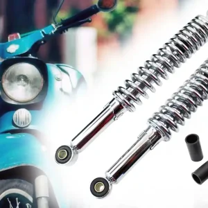Online Kaufen 1 Paar Stoßdämpfer 320mm verstellbar, Aufnahme 10mm, Reduzierhülsen 8mm für Simson KR51, SR4, Mofa Kreidler, Hercules, Puch, Peugeot