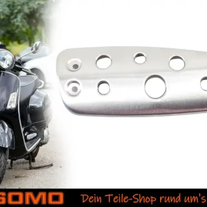 Neu Hitzeschutz Hitzeschild Auspuffschutz für Tecnigas Silent Pro Auspuff für Peugeot Aprilia Derbi Honda Kymco Piaggio Roller