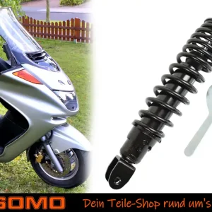 Bestpreis Stoßdämpfer, Federbein 280mm, 5-fach verstellbar, Schwarz für Roller KYMCO Dink Classic und Euro2, M8 x 1,25 inkl. Einstellschlüssel