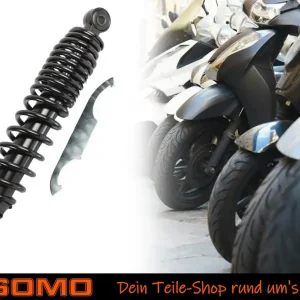 Stoßdämpfer Federbein 326mm hinten, für 12 + 16 Zoll Roller Kymco Agility und DJ 50 - 125ccm, M8 x 1,25 inkl. Einstellschlüssel Neu