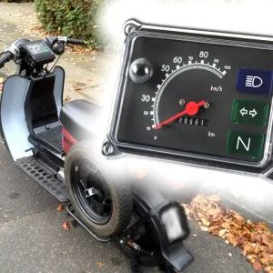 Markenware Tacho eckig Gerätekombination für Simson SR50 SR80 mit Blinkkontrolle, Leerlaufkontrolle, Fernlicht bis 100Km/h - Schwarz