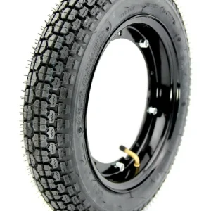 Billig Komplettrad 3,50 x 10 Zoll mit RMS Felge schwarz 2,10 x 10 Zoll inklusive Reifen Kenda K303A 51J und Schlauch, fertig montiert