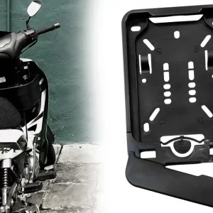 Wechselrahmen Kennzeichenhalter 135 x 110 mm für Mofa Roller E-Bike Moped - Schnelle amp; unkomplizierte Montage, einfacher Kennzeichenwechsel durch Klappfunktion Mega-Angebot
