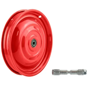 Scheibenrad, Felge 12,5 Zoll mit verstärkter 8mm Achse in Rot für Anhänger, DDR Handwagen, Laufrad, Rad Garantierte Lieferung