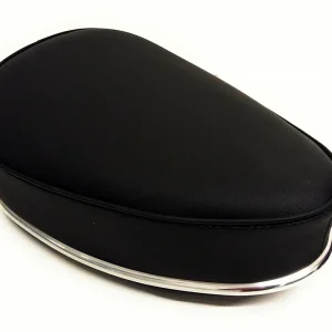 Sitzbank, Einmann-Sitzbank in Schwarz mit Chrom Zierleiste für Herkules, Puch, Puch Maxi, Sachs, Tomos Neue Ware