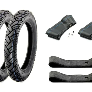 [Paket] SET 2x VEE RUBBER Reifen 3,00 x 12 Zoll VRM 094 43J, laufrichtungsgebunden, Schlauch und Felgenband für Simson Roller SR50, SR80 Sonderangebot