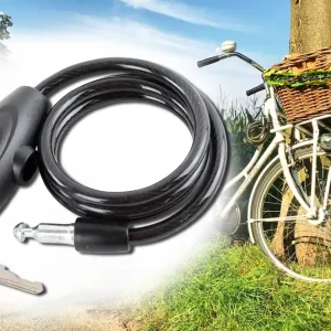 Fahrradschloss, Kabelschloss, Spiralkabelschloss, Spiralschloss Ø 8mm x 1 Meter Stahldraht für Fahrrad Moped, Roller, Garage, Gartenhaus inkl. 2 Schlüssel Günstig