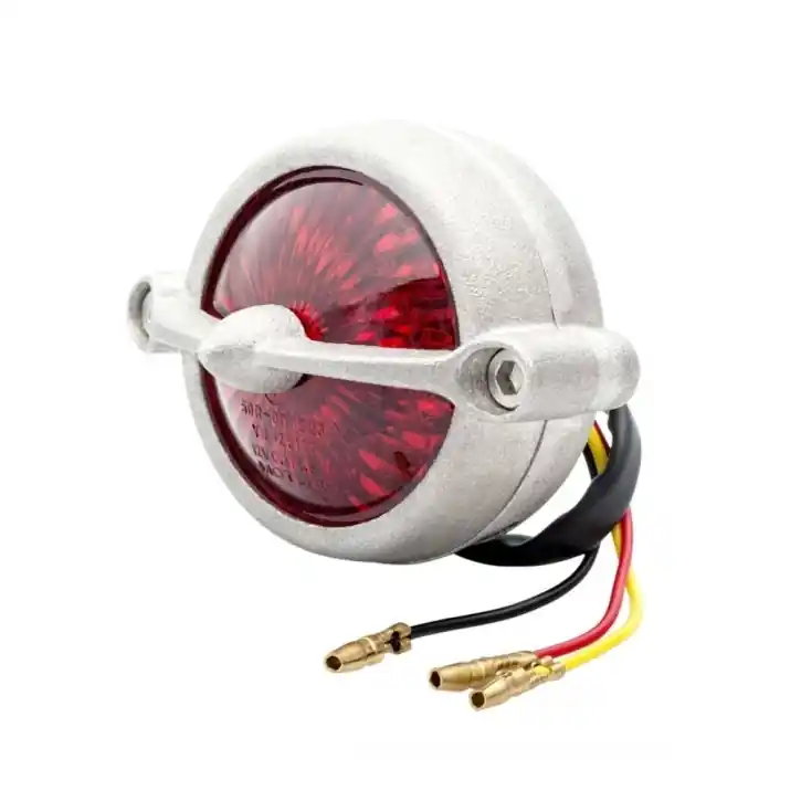 Neu Im Sortiment MOTONE "Bel Air" LED taillight with license plate lighting, aluminum, silver shot blast