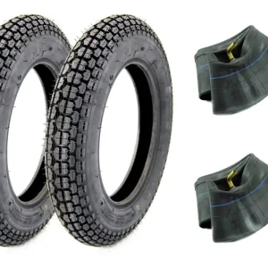 Sonderaktion [Paket] Set 2x Kenda Reifen 3,50 x 10 Zoll, Profil K303A, 4PR, 51J, TT inklusive 2x Schlauch 3,50 x 10 Zoll für Roller